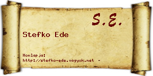 Stefko Ede névjegykártya